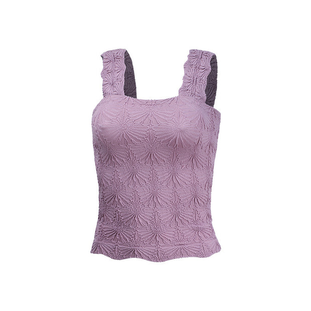 Square Collar Sports Underwear Jacquard Vest