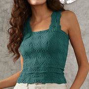 Square Collar Sports Underwear Jacquard Vest
