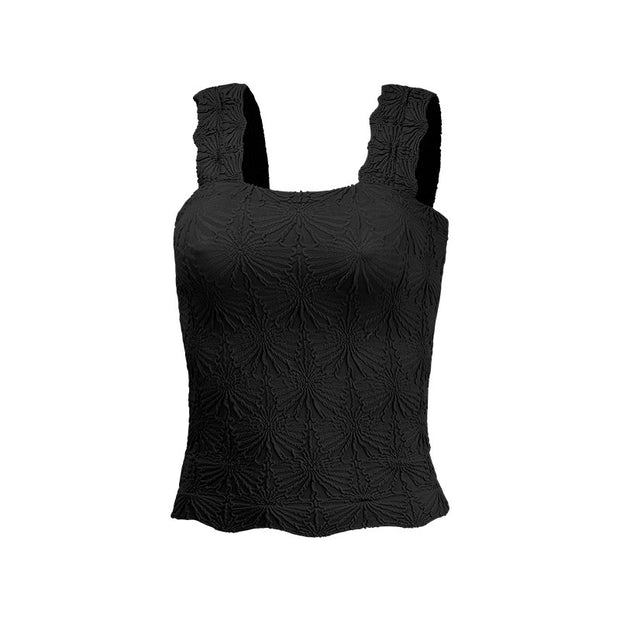 Square Collar Sports Underwear Jacquard Vest