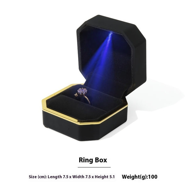 Octagonal LED Light Ring Box Jewelry Packaging
