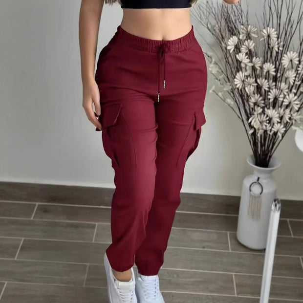 Mountaineering Fashion Drawstring Women's Leisure Cargo Trousers