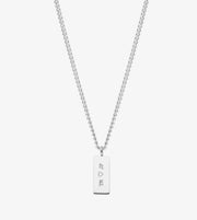Custom Minimal Bar Name Necklace Engraved Text Pendant Couples Jewelry