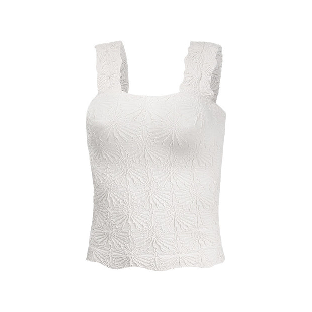 Square Collar Sports Underwear Jacquard Vest