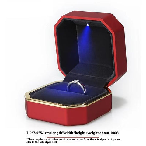 Octagonal LED Light Ring Box Jewelry Packaging