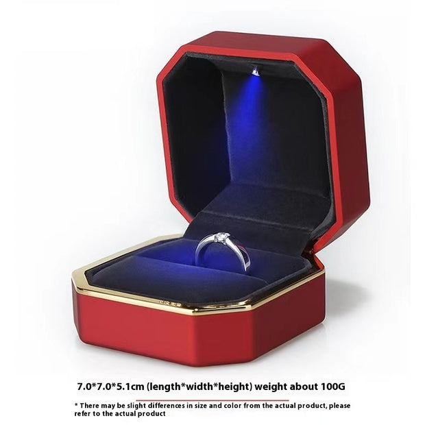Octagonal LED Light Ring Box Jewelry Packaging