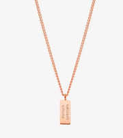 Custom Minimal Bar Name Necklace Engraved Text Pendant Couples Jewelry