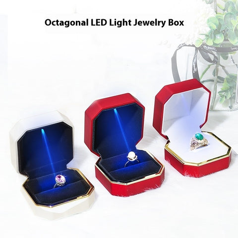 Octagonal LED Light Ring Box Jewelry Packaging