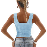Square Collar Sports Underwear Jacquard Vest