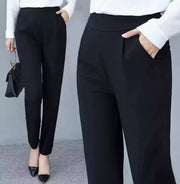 Tight-waisted Thin, Loose Slimming Large-sized 9-inch Harem Pants