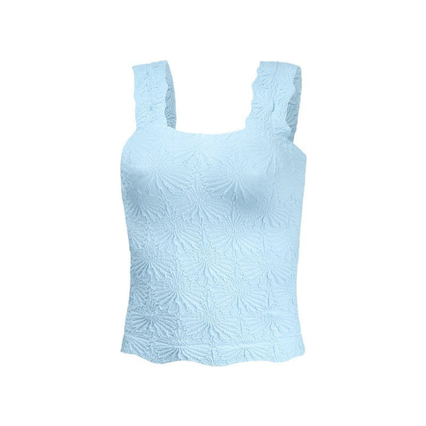 Square Collar Sports Underwear Jacquard Vest